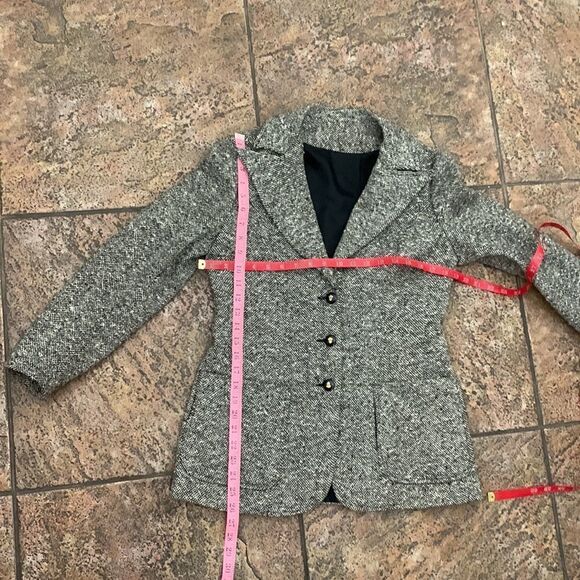 Prestige Boston Size 10 Union Made USA Black White Tweed Woman’s Jacket Pockets - Picture 12 of 13